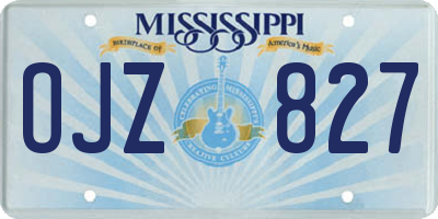 MS license plate OJZ827