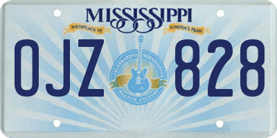 MS license plate OJZ828