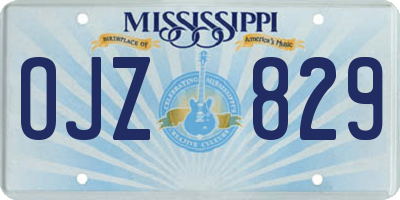 MS license plate OJZ829