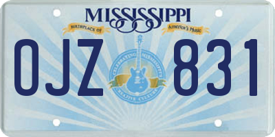 MS license plate OJZ831