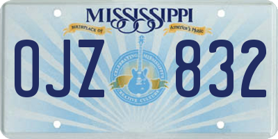 MS license plate OJZ832