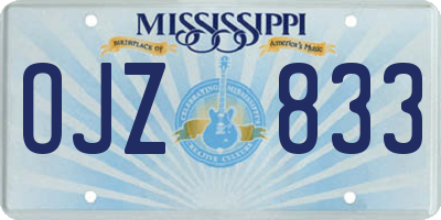 MS license plate OJZ833