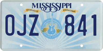 MS license plate OJZ841