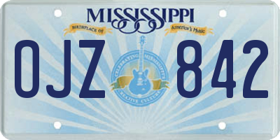 MS license plate OJZ842