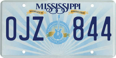 MS license plate OJZ844
