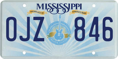 MS license plate OJZ846
