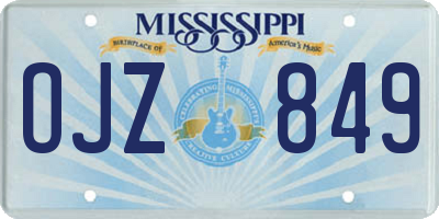 MS license plate OJZ849