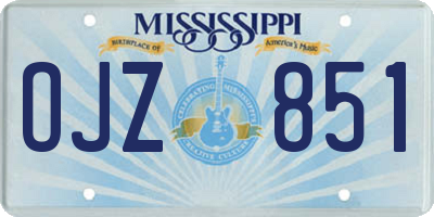 MS license plate OJZ851