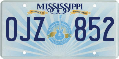 MS license plate OJZ852