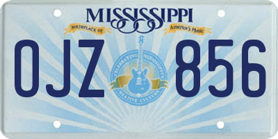 MS license plate OJZ856