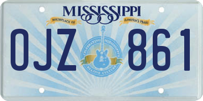 MS license plate OJZ861