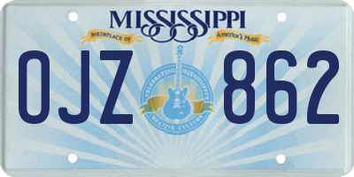 MS license plate OJZ862