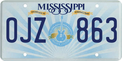 MS license plate OJZ863