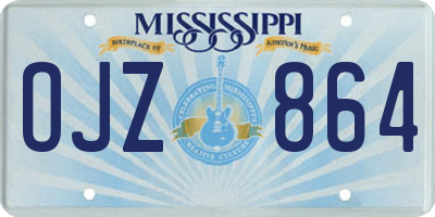 MS license plate OJZ864