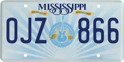 MS license plate OJZ866