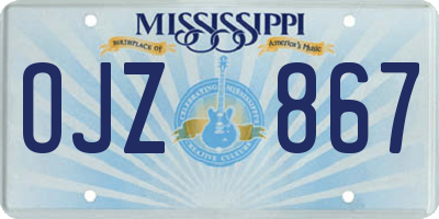 MS license plate OJZ867