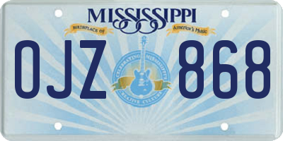 MS license plate OJZ868