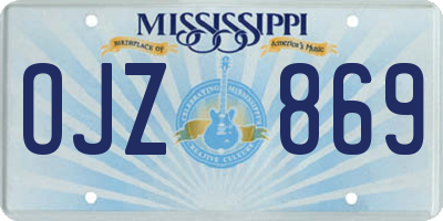 MS license plate OJZ869