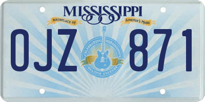 MS license plate OJZ871