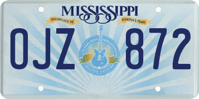 MS license plate OJZ872