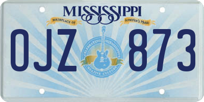 MS license plate OJZ873