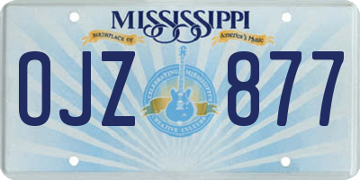 MS license plate OJZ877