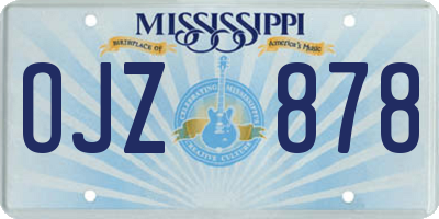 MS license plate OJZ878