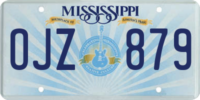 MS license plate OJZ879