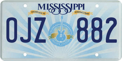 MS license plate OJZ882