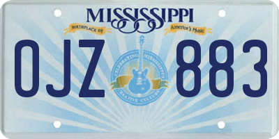 MS license plate OJZ883