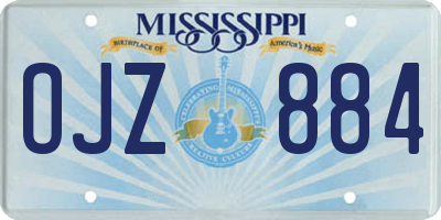 MS license plate OJZ884