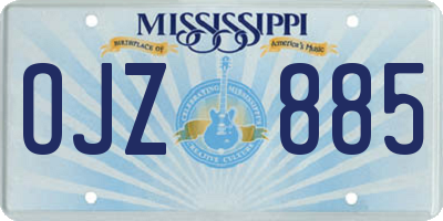 MS license plate OJZ885