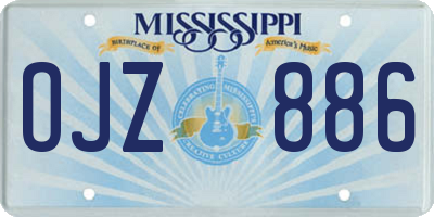 MS license plate OJZ886