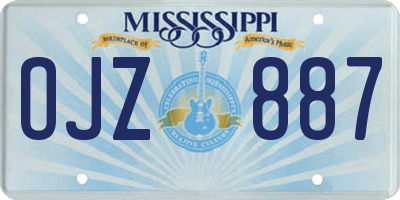 MS license plate OJZ887