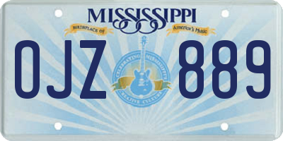 MS license plate OJZ889