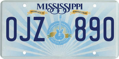 MS license plate OJZ890