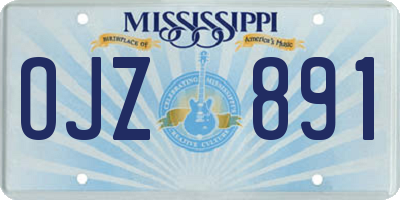 MS license plate OJZ891