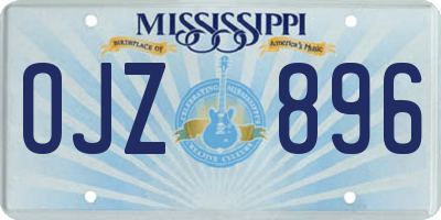 MS license plate OJZ896