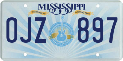 MS license plate OJZ897