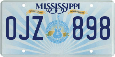 MS license plate OJZ898