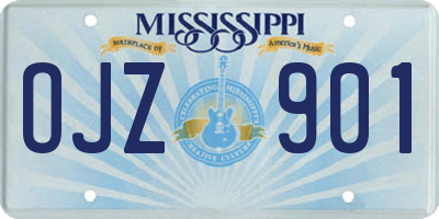 MS license plate OJZ901