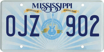 MS license plate OJZ902