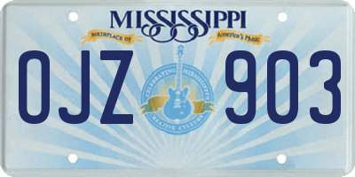 MS license plate OJZ903