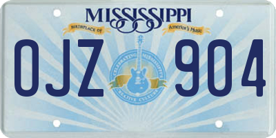 MS license plate OJZ904