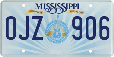 MS license plate OJZ906