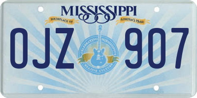 MS license plate OJZ907