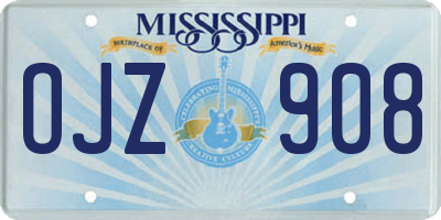 MS license plate OJZ908