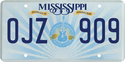 MS license plate OJZ909