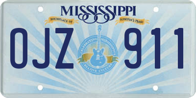 MS license plate OJZ911