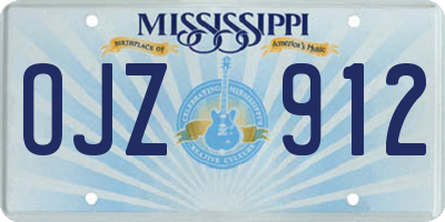 MS license plate OJZ912